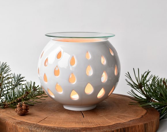 Porcelánový svícen, aromalampa - Kapky