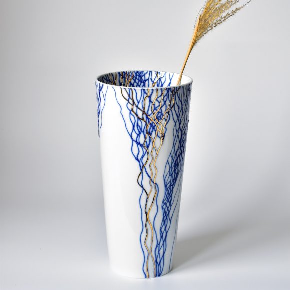 Ručně malovaná kobaltová váza