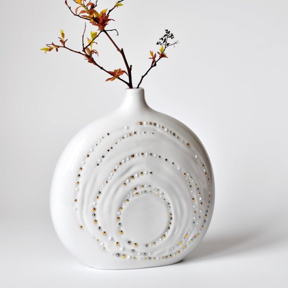 Porcelánová váza - Kruhy na vodě