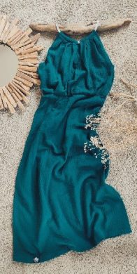Mušelínové letní šaty Summer dream /Cyan