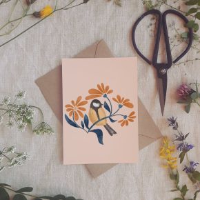 Přáníčko Koňadra s květy | Markét ilustrace
